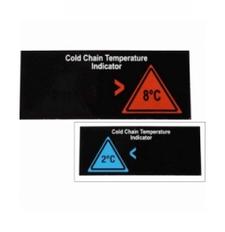 Etykiety temperaturowe poliestrowe z nadrukiem czarne, czerwone na niebieskim, białe TIL-9-2C-8C  96.01 mm x 39.88 mm, 10 szt.