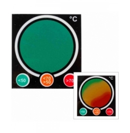 Etykiety temperaturowe poliestrowe z nadrukiem zielone, pomarańczowe, czerwone TIL-10-50C-70C wym. 48.01 mm x 52.07 mm, 10 szt.