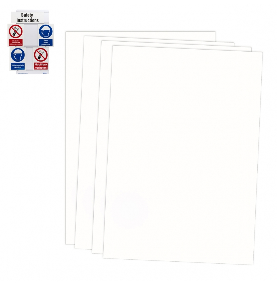 Przesuwane tabliczki BHP – puste wkładki, SLIDER INSERT-PP-210X297MM-BLANK