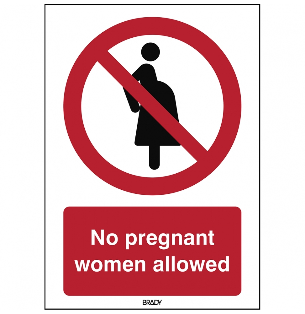Znak bezpieczeństwa ISO – Zakaz wstępu dla kobiet w ciąży, P/P042/EN400/PP-297X420-1