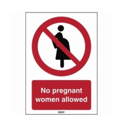 Znak bezpieczeństwa ISO – Zakaz wstępu dla kobiet w ciąży, P/P042/EN400/ALU-297X420-1