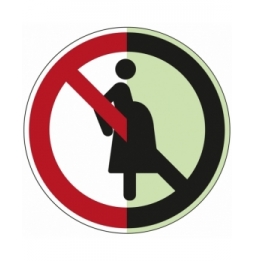 Znak bezpieczeństwa ISO – Zakaz wstępu dla kobiet w ciąży, P/P042/NT/PE-PHOLUMB-DIA150-1