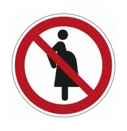Znak bezpieczeństwa ISO – Zakaz wstępu dla kobiet w ciąży (7szt.), P/P042/NT/PE-DIA25-7