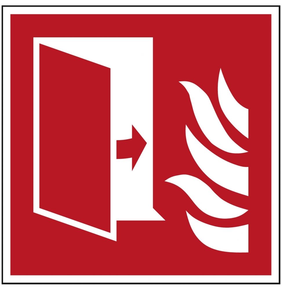 Znak bezpieczeństwa ISO – Drzwi przeciwpożarowe, F/F007/NT/PP-148X148-1