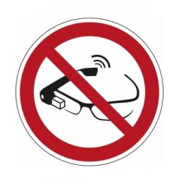 Znak bezpieczeństwa ISO – Zakaz korzystania z inteligentnych okularów, P/P044/NT/PP-DIA100-1
