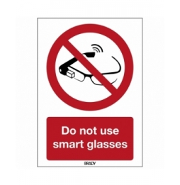 Znak bezpieczeństwa ISO – Zakaz korzystania z inteligentnych okularów, P/P044/EN403/PP-297X420-1