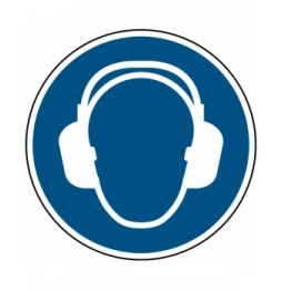 Znak bezpieczeństwa ISO – Nakaz stosowania ochrony słuchu, M/M003/NT/TM-DIA100-1