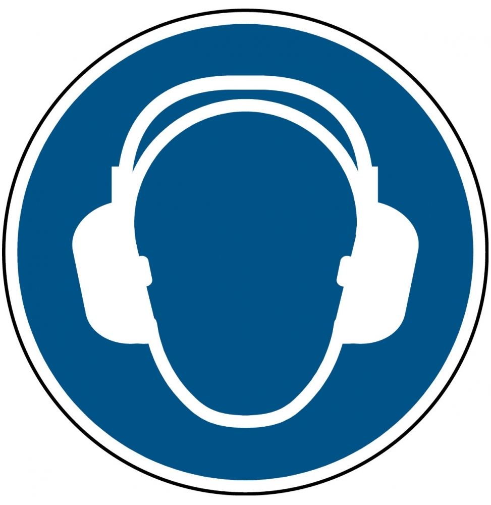 Znak bezpieczeństwa ISO – Nakaz stosowania ochrony słuchu, M/M003/NT/TM-DIA100-1