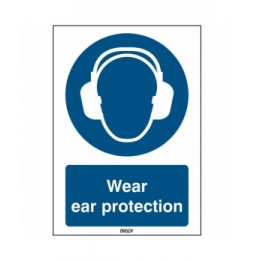 Znak bezpieczeństwa ISO – Nakaz stosowania ochrony słuchu, M/M003/EN271/TM-210X297-1