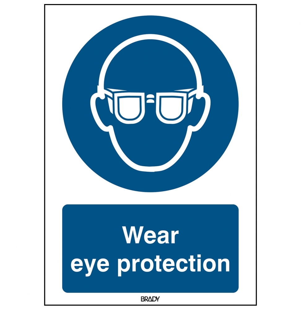 Znak bezpieczeństwa ISO – Nakaz stosowania ochrony oczu, M/M004/EN273/TM-148X210-1