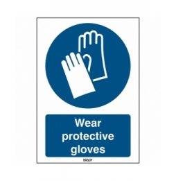 Znak bezpieczeństwa ISO – Nakaz stosowania ochrony rąk, M/M009/EN281/TM-148X210-1