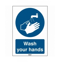 Znak bezpieczeństwa ISO – Nakaz mycia rąk, M/M011/EN269/TM-148X210-1
