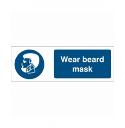 Znak bezpieczeństwa – Nakaz stosowania maski na brodę, M/PIC1200/EN406/TM-450X150-1