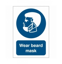 Znak bezpieczeństwa – Nakaz stosowania maski na brodę, M/PIC1200/EN406/TM-297X420-1