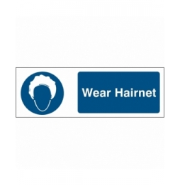 Znak bezpieczeństwa – Nakaz stosowania siatki na włosy, M/PIC269/EN407/TM-450X150-1