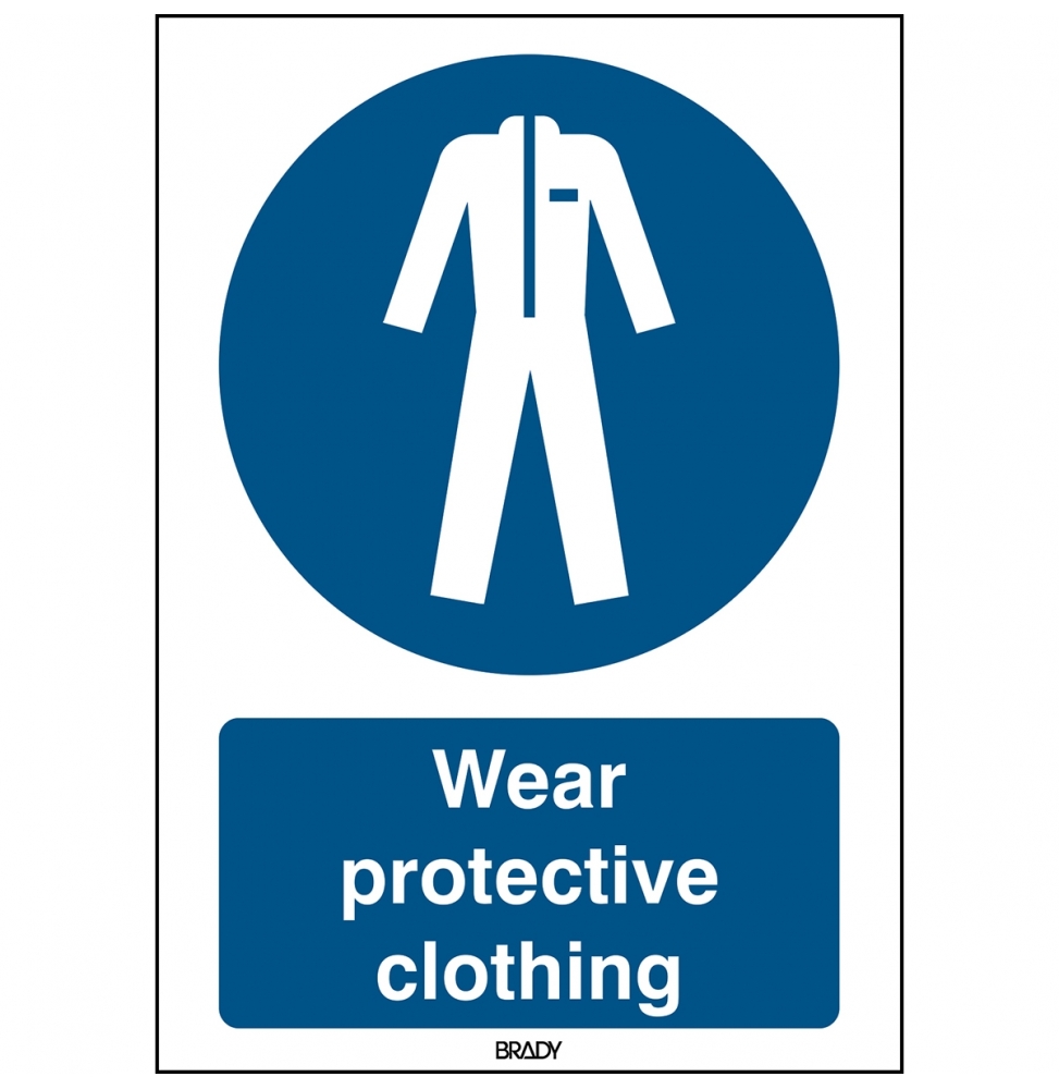 Znak bezpieczeństwa ISO – Nakaz stosowania odzieży ochronnej, M/M010/EN68/TWM-148X210-1