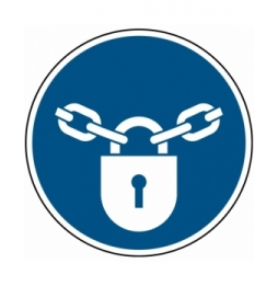 Znak bezpieczeństwa ISO – Nakaz stosowania zamknięcia, M/M028/NT/TWM-DIA200-1