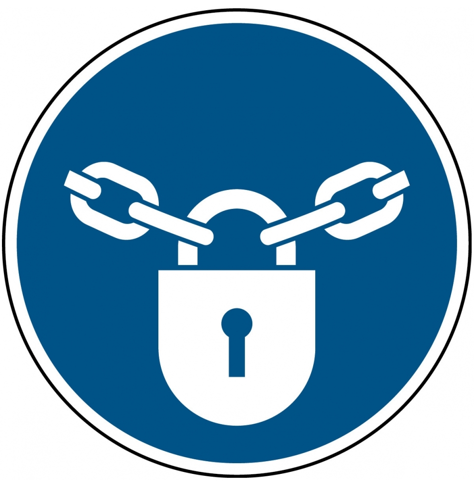 Znak bezpieczeństwa ISO – Nakaz stosowania zamknięcia, M/M028/NT/TWM-DIA200-1