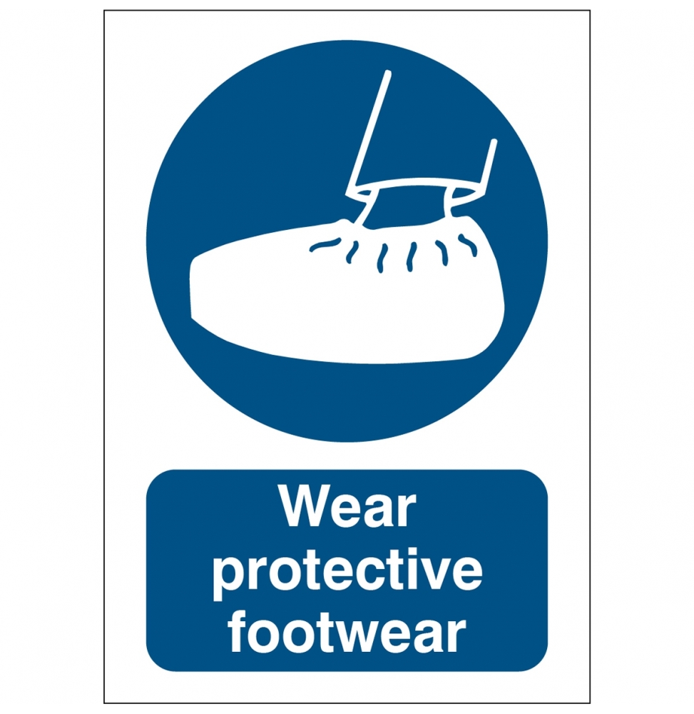 Znak bezpieczeństwa – Nakaz stosowania obuwia ochronnego, M/PIC280/EN404/TWM-148X210-1