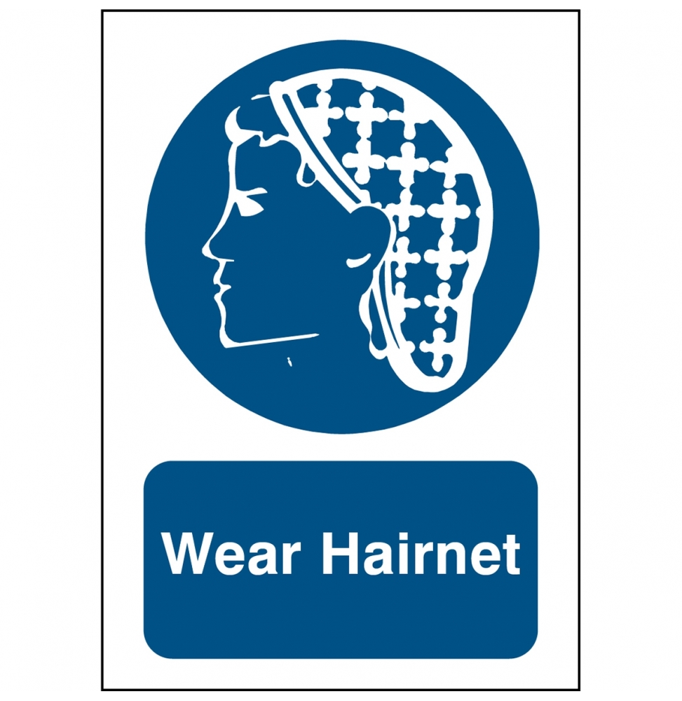 Znak bezpieczeństwa – Nakaz stosowania siatki na włosy, M/PIC286/EN407/TWM-210X297-1