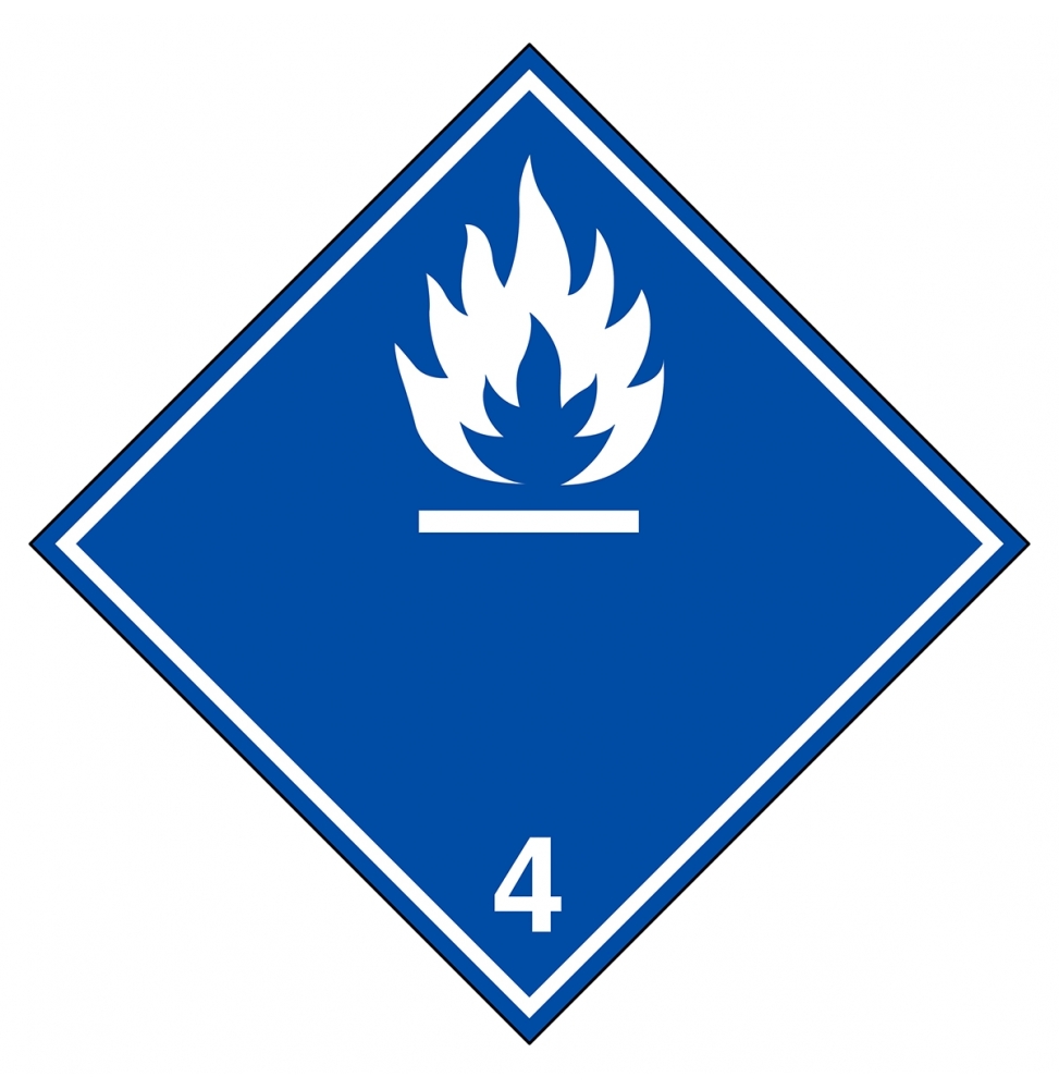 Znak transportowy – ADR 4.3b – Substancja łatwopalna w stanie mokrym, ADR 4.3B-200*200-B7541