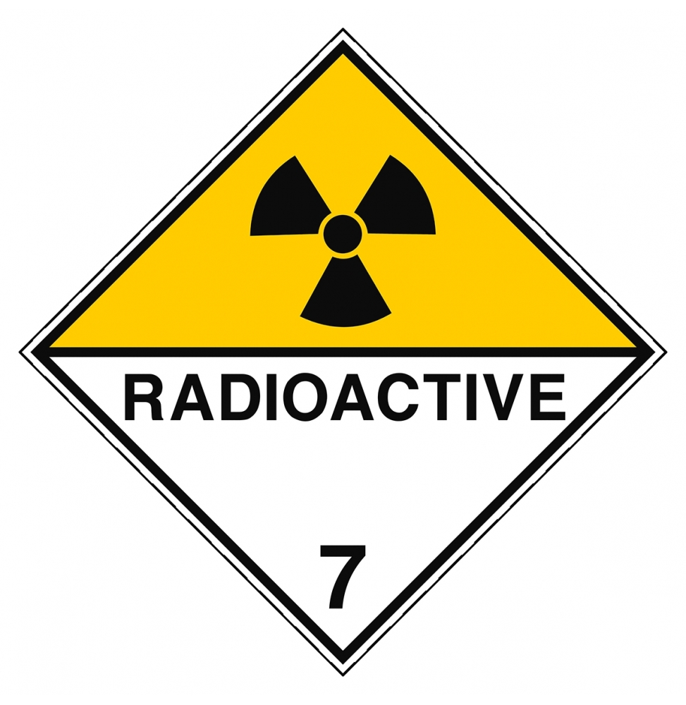 Znak transportowy – ADR 7DA – Substancja promieniotwórcza 7DA, ADR 7DA-297X297MM-B859