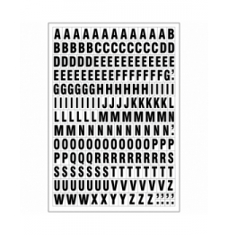Litery z magnesem na arkuszu (204szt.), CML18 WHT