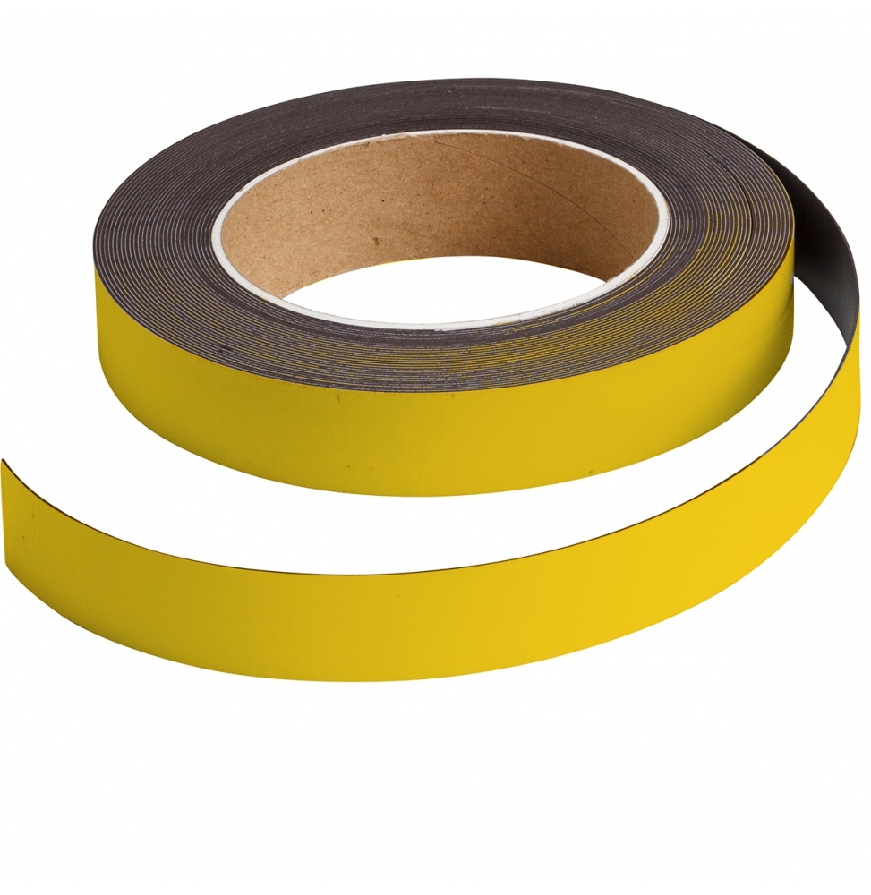 Taśma plastikowa magnetyczna żółta MAGN TAPE WRITE ON/WIPE YL 25MMX10M wym. 25.00 mm x 10.00 m