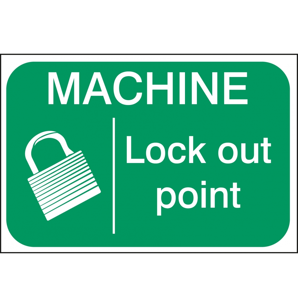 Etykiety bezpieczeństwa maszyn, MACHINE LOCK OUT.. LBL 100X150MM L. POLY