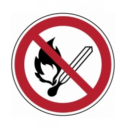 Znak bezpieczeństwa ISO – Zakaz używania otwartego ognia ogień, zakaz używan…, P/P003/NT/TWM-DIA200-1