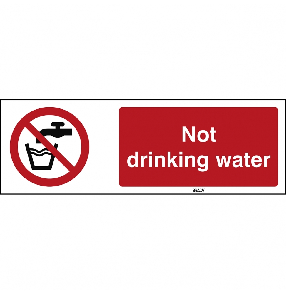 Znak bezpieczeństwa ISO - Woda niezdatna do picia, P/P005/EN224/TWM-150X50-1