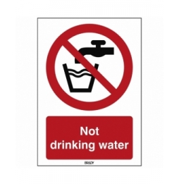 Znak bezpieczeństwa ISO - Woda niezdatna do picia, P/P005/EN224/TWM-210X297-1
