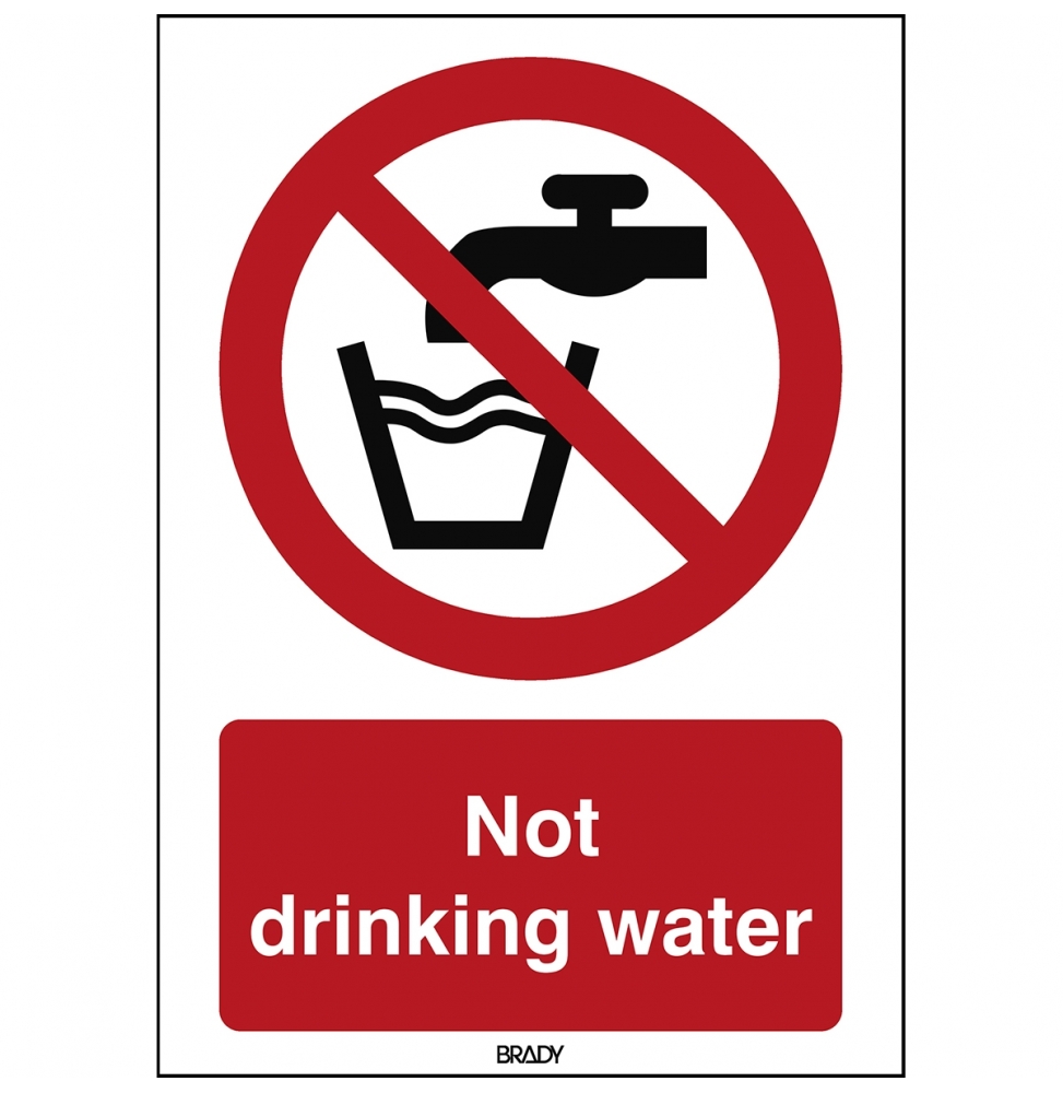 Znak bezpieczeństwa ISO - Woda niezdatna do picia, P/P005/EN224/TWM-210X297-1