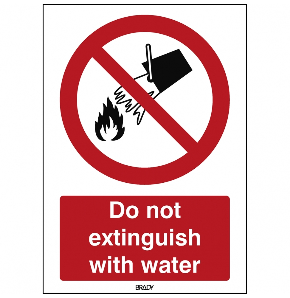 Znak bezpieczeństwa ISO - Nie gasić wodą, P/P011/EN160/TWM-210X297-1