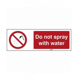 Znak bezpieczeństwa ISO - Zakaz rozpylania wody, P/P016/EN408/TWM-297X105-1