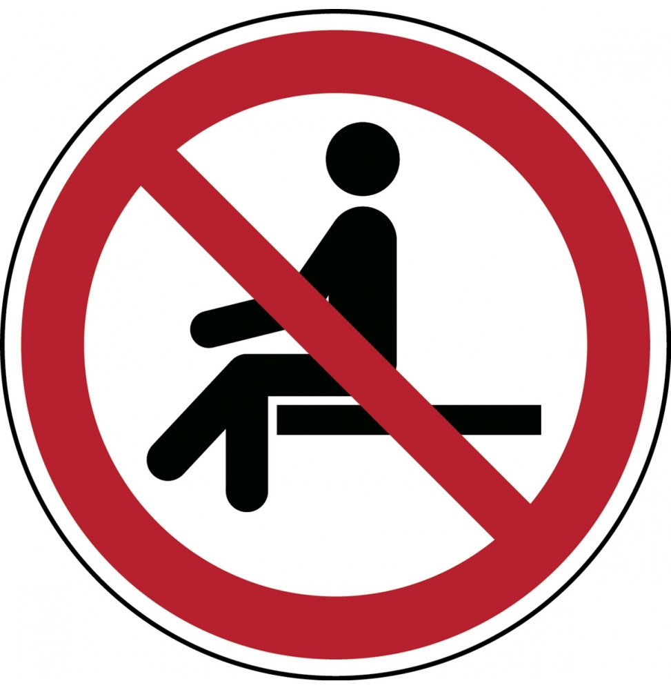 Znak bezpieczeństwa ISO – Nie siadać w oznaczonym miejscu, P/P018/NT/TWM-DIA100-1