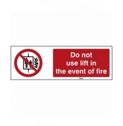 Znak bezpieczeństwa ISO - Nie używać dźwigu w przypadku pożaru, P/P020/EN167/TWM-150X50-1