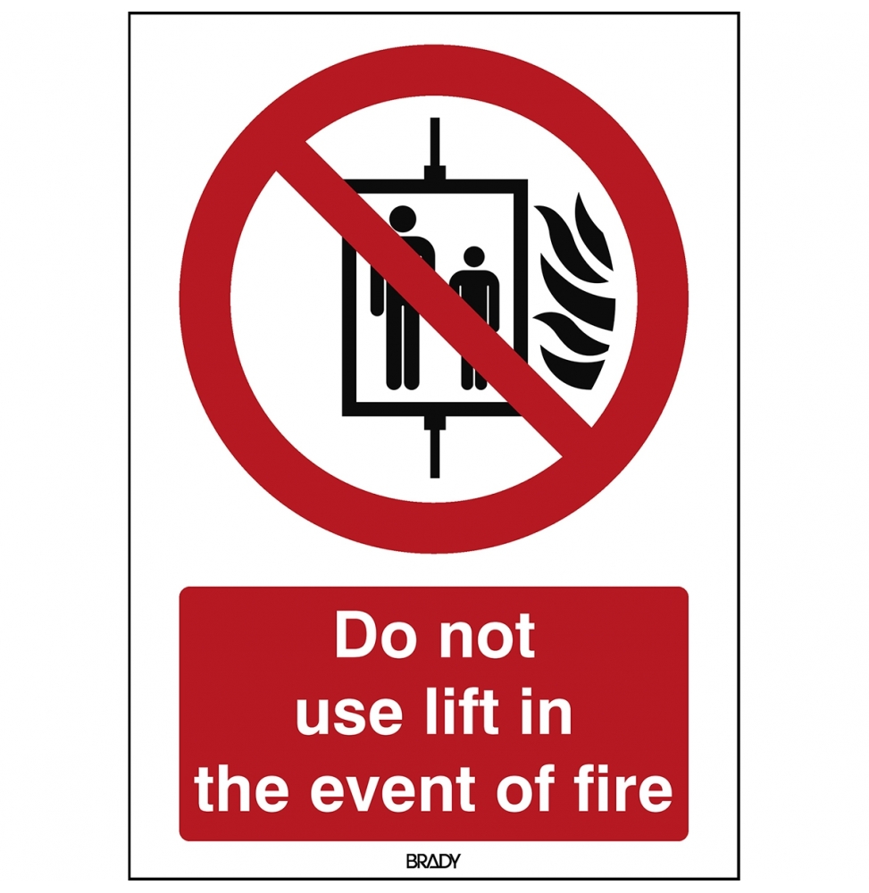 Znak bezpieczeństwa ISO - Nie używać dźwigu w przypadku pożaru, P/P020/EN167/TWM-210X297-1