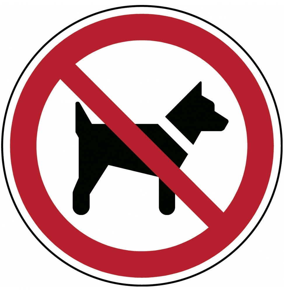Znak bezpieczeństwa ISO – Zakaz wprowadzania psów, P/P021/NT/TWM-DIA100-1
