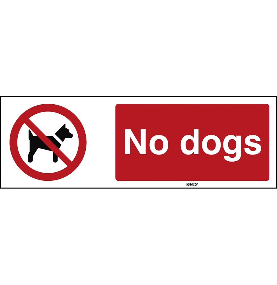 Znak bezpieczeństwa ISO - Zakaz wprowadzania psów, P/P021/EN208/TWM-150X50-1