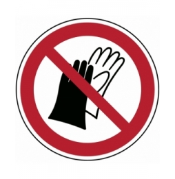 Znak bezpieczeństwa ISO – Nie używać rękawic roboczych, P/P028/NT/TWM-DIA200-1