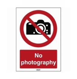 Znak bezpieczeństwa ISO - Zakaz fotografowania, P/P029/EN215/TWM-148X210-1