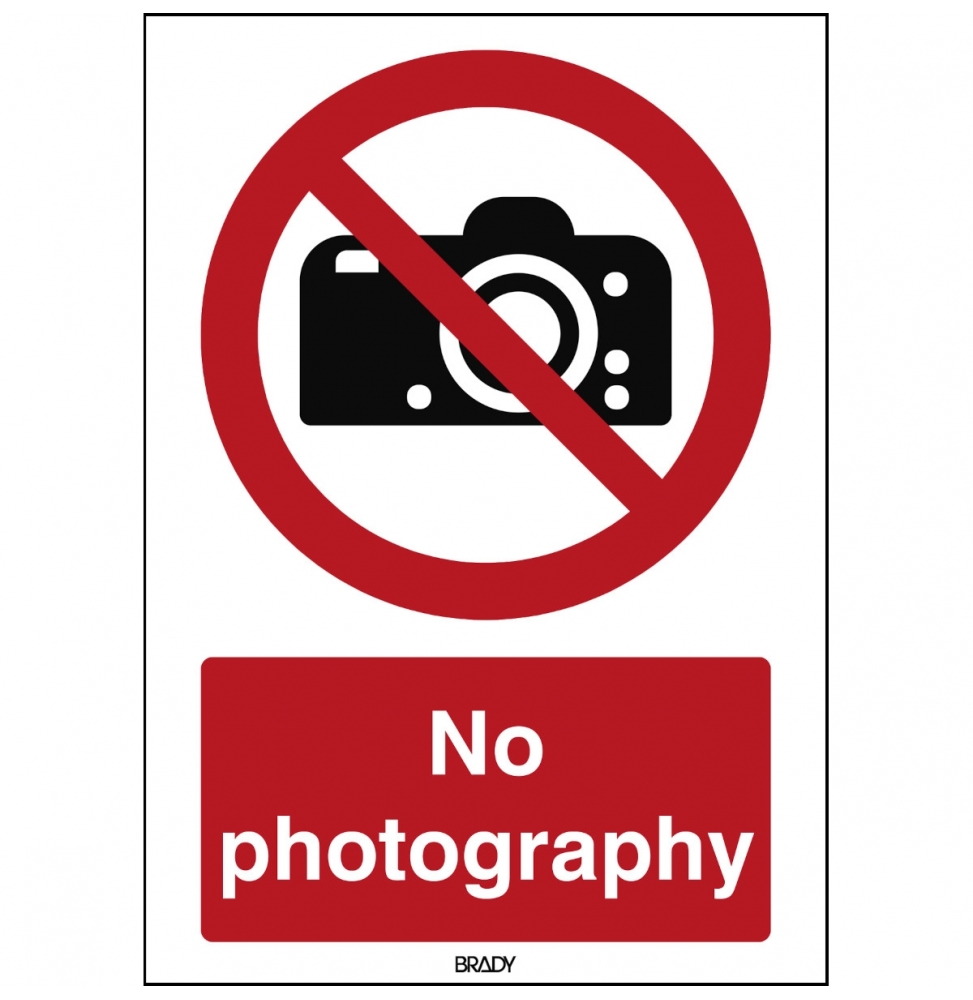 Znak bezpieczeństwa ISO - Zakaz fotografowania, P/P029/EN215/TWM-210X297-1