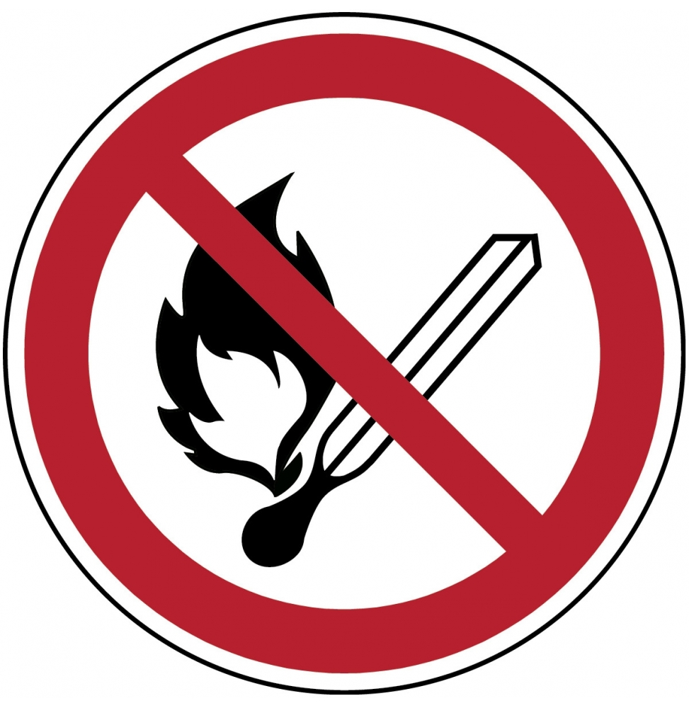 Znak bezpieczeństwa ISO – Zakaz używania otwartego ognia ogień, zakaz używan…, P/P003/NT/TW-DIA100-1