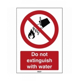 Znak bezpieczeństwa ISO – Nie gasić wodą, P/P011/EN160/TW-210X297-1