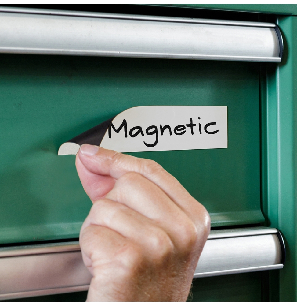 Puste etykiety magnetyczne z możliwością zapisywania (25szt.), BLANK MAGNETIC LABELS B-859 51X159MM
