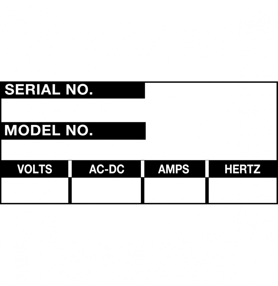 Etykiety konserwacji z możliwością zapisu – Numer seryjny / Numer modelu (225szt.), WO-36