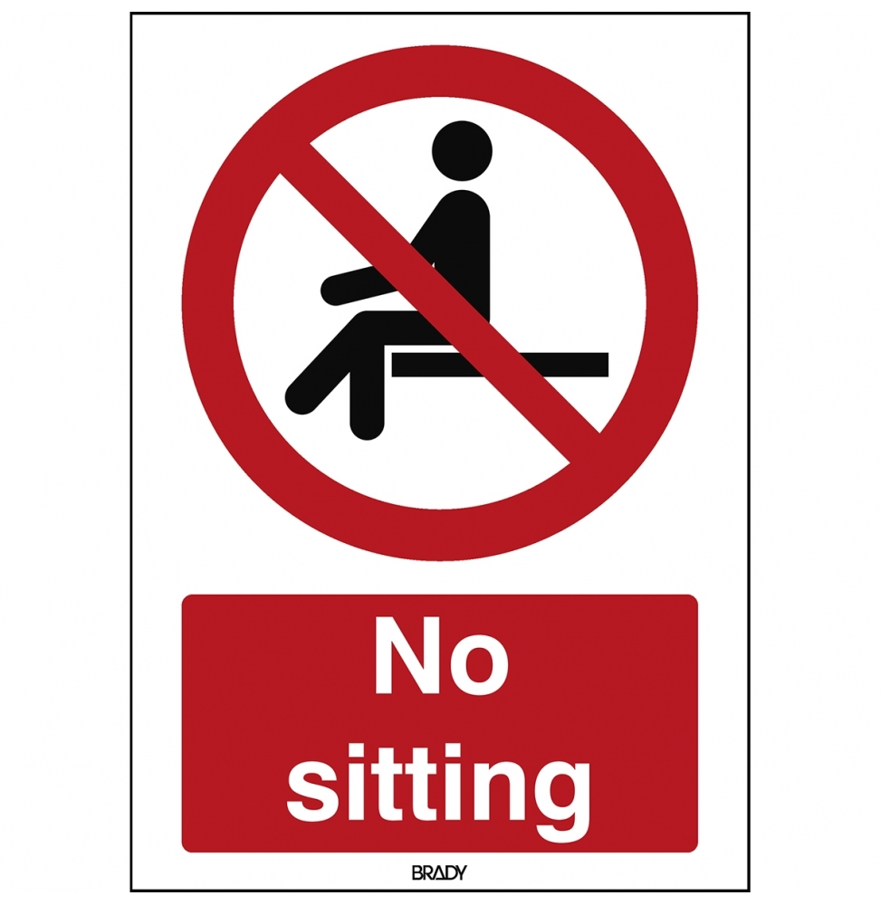 Znak bezpieczeństwa ISO – Nie siadać w oznaczonym miejscu, P/P018/EN218/TW-210X297-1
