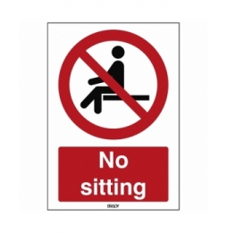 Znak bezpieczeństwa ISO – Nie siadać w oznaczonym miejscu, P/P018/EN218/TW-297X420-1
