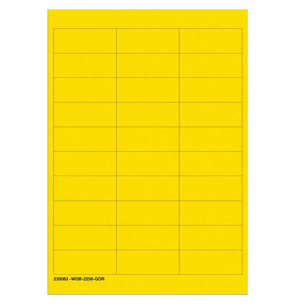 Puste etykiety z możliwością zapisywania w arkuszach – żółte bez ramki (750szt.), WOB-2256-G.O.R.